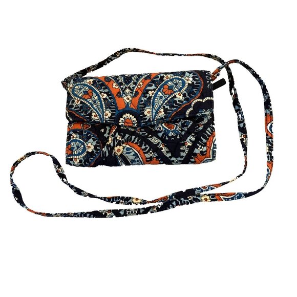 VERA BRADLEY MARRAKESH Tri-Fold Clutch Wallet w/ Crossbody Strap 7.5 x 5 - Picture 1 of 5